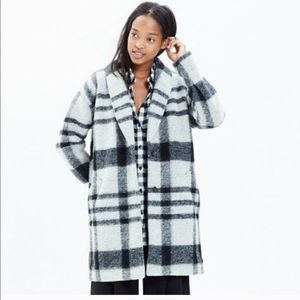Madewell Plaid Coat w Faux Shearling Lining
